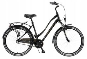 breluxx® 26 Zoll ALU Damenfahrrad SVR Rücktrittbremse + Nabenschaltung Citybike - Black, mit Korb