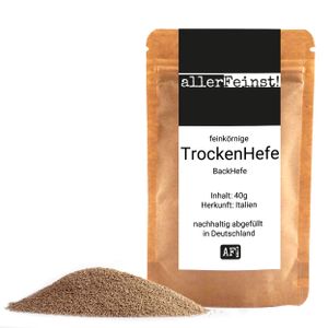 Trockenhefe - feinkörnige Premium Trockenhefe / Backhefe Germ Yeast für z.B. Ciabatta, Pizzateig, Kuchen, Gebäck, uvm - 40g