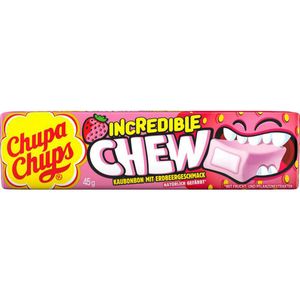 Chupa Chups Incredible Chew Kaubonbons mit Erdbeergeschmack 45g