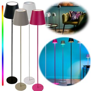 LS-LebenStil LED Touch RGB Stehlampe Ribe Taupe 113cm kabellos Stehleuchte Dimmer Outdoor