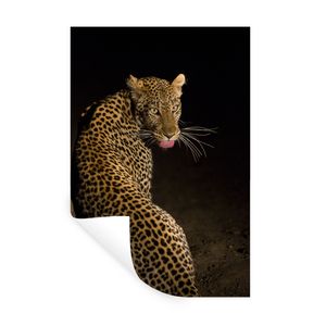 Wandaufkleber - Leopard - Zunge - Nacht - 80x120 cm - Repositionierbar