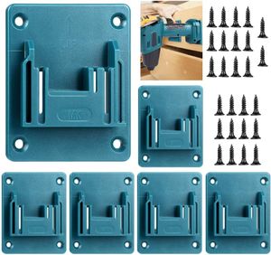 6 Werkzeughalter für Makita 18v Bohrwerkzeuge Elektrowerkzeug Wandhalterung Halterung Werkstatt Werkzeuge Speicherung (Blau)