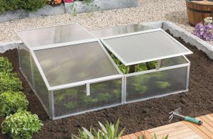 Pařeniště Vitavia Gaia polykarbonát 2x 120 x 100 x 26/39 cm hliník