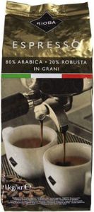 RIOBA Gold 80% Arabica zrnková káva 1kg