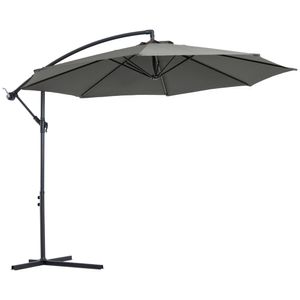 Outsunny slnečník odnímateľný svetelný dáždnik kľukový dáždnik sivý