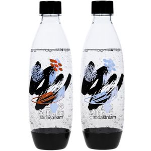 SodaStream láhev Fuse brush design 2 x 1 l | vhodné do myčky nádobí, náhradní láhve, výrobník perlivé vody s PET láhvemi