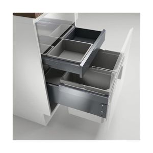 Naber, Cox® Base K1 500-2 mit Base-Board. Abfallsammler, m. Biod., hellgrau, Höhe 460 mm - Mülleimer