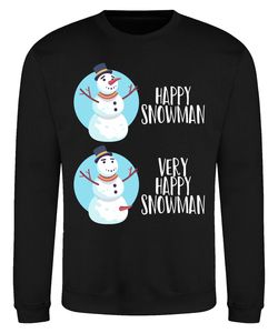 Happy Snowman Very Happy Snowman Pullover Sweatshirt, Schwarz, L, Vorne