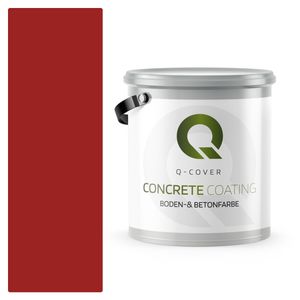 Q-COVER Bodenfarbe Betonfarbe Garagenboden Bodenbeschichtung für Innen- und Außenflächen Kellerfarbe Fußbodenfarbe Signalrot 5L