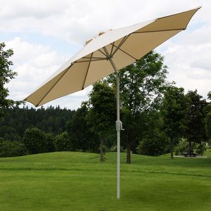 Slunečník N19, zahradní slunečník, Ø 3 m, sklonitelný polyester/hliník 5 kg  krémová
