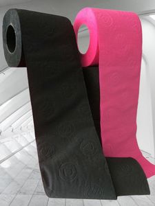 SUPER TREND -  deSIGN WC Papier geprägt "Schwarz & Pink" - 6 Rollen/pro Farbe