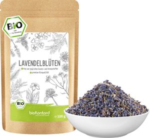 Lavendelblüten getrocknet 100 g I Lavendel 100 % natürlich - Lebensmittelqualität  I Gewürz und Lavendeltee I bioKontor
