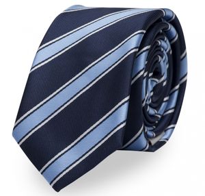 Fabio Farini Krawatten und Schlips im Eleganten Blau 6cm, Breite:6cm, Farbe:Napoleon Blue & Frosted Edge & Ice White