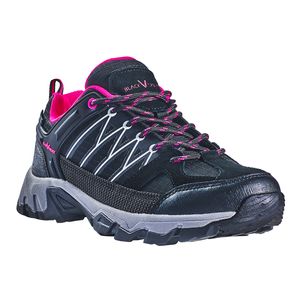 BLACK CREVICE - Damen Low Cut Sport-, Wander- & Trekkingschuhe | Farbe: Schwarz/Rot | Größe: 38