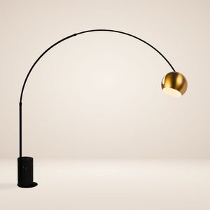 s.luce Ball Design-Bogenlampe mit Marmorfuß modern