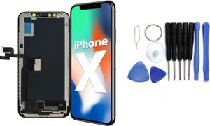 Display für iPhone Ersatzdisplay, Ersatzbildschirm mit 3D Touch, Digitizer & Rahmen – LCD/OLED Display für iPhone   für  16, 15, 14, 13, 12, 11, Pro & Pro Max, optional mit Werkzeugset – IPhone X / Mit Werkzeug