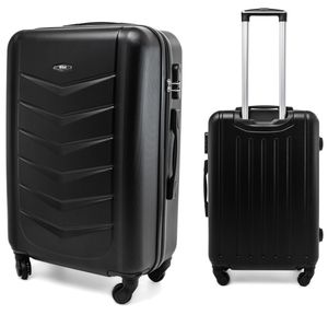 RGL 520 L Reisekoffer Hartschale ABS Koffer 360° Universalrollen Zahlenschloss Teleskopgriff Grösse: L Farbe: Schwarz