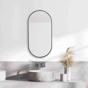 Nástěnné zrcadlo 'Picciano' 30x60cm černé, matné