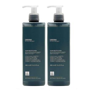 Anyah Shampoo & Spülung – Stärkung und Schutz für Haut und Haar – Umweltzeichen- – Hergestellt in Italien – 2 x 480 ml Set
