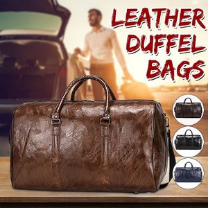 3 Farbe Wasserdicht Handgemachte Leder Seesack Taschen Gepäck Taschen Reisetaschen Handtasche für Männer Frauen-Braun