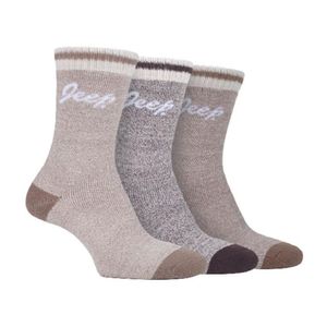 JEEP - 3er Pack Damen Baumwolle Wandersocken für Gummistiefel mit Retro Streifen