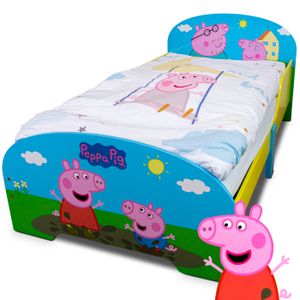 Peppa WUTZ Bett - Peppa Pig - Kinderbett - Mit Rausfallschutz - Maße 70x140 cm -Kinder Bett Kinderzimmer Möbel