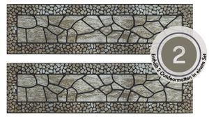 Stufenmatten 2er Set Taupe - Outdoor Gummi - 24 x 90 cm - Treppenschutz Treppenmatte - Mosaik Muster Bunt