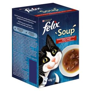Felix Soup Land - Katzenfutter - Rindfleisch Hühnchen Lamm 6x48 g