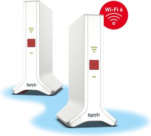 AVM FRITZ!Repeater Mesh Set 4200, Netzwerk-Repeater, 4200 Mbit/s, WLAN, Rot, Weiß