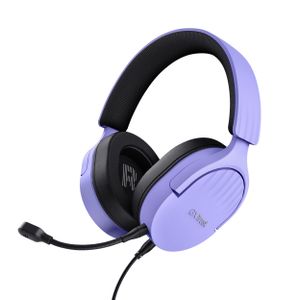 Trust Gaming GXT 489P Fayzo Gaming Headset für PC, PS5, PS4, Xbox Series X|S, Switch, 3,5-mm Klinke, 35% Recyclingkunststoff, Over-Ear Kopfhörer, Mikrofon mit Geräuschunterdrückung - Purpur
