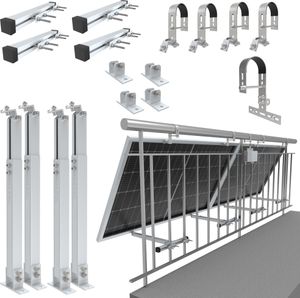 NuaSol Balkonkraftwerkhalterung Geländer Befestigung 2 Solarmodule Photovoltaik