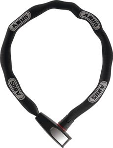 ABUS Kettenschloss Catena 6806K – Leichtes Fahrradschloss aus gehärtetem Stahl mit modischem Textilschlauch – ABUS-Sicherheitslevel 6 – 110 cm – Schwarz