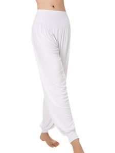 Frauen Locker Sitzen Haremshosen Lose Hippie-Hosen Yogahosen,Farbe: Weiß,Größe:L