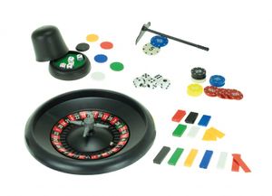 Toi-Toys roulette-Set grün/schwarz 18-teilig 15 cm, Farbe:Grün,Schwarz