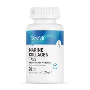 1x OstroVit Morský kolagén s kyselinou hyalurónovou a vitamínom C | 90 tabliet | Vysoká dávka | Peptidy morského kolagénu | Výživový doplnok (1 balenie)