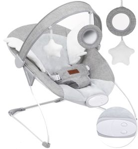 MoMi TULI Babywippe - 3 Vibration, 8 Melodie, Spielzeug-Stirnband, Leicht 1.7kg - Grau MoMi TULI Babywippe - 3 Vibration, 8 Melodie, Spielzeug-Stirnband, Leicht 1.7kg - Grau