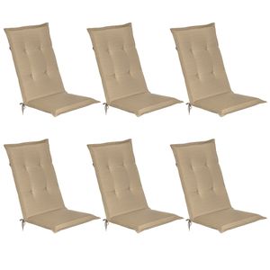 6er Set Beautissu Hochlehner Auflage Loft HL 120x50x6cm