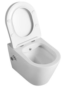BIDET .Hänge-Dusch-WC spülrandlos Toilette inkl. Ventil & WC-Sitz mit Absenkautomatik + abnehmbar