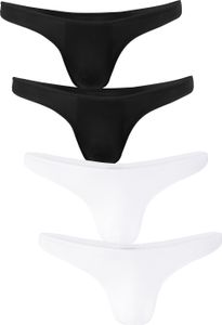 Fabio Farini - 4 Stück Männer Unterhosen - Herren Tanga im sportlich knappen Look