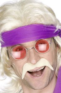 Blonder 70er Jahre Bart Schnäuzer Hippiebart Schnurrbart blond