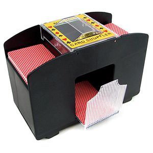 Kartenmischer Leder 4 Decks Profi Kartenmischmaschine elektrisch Poker DE 