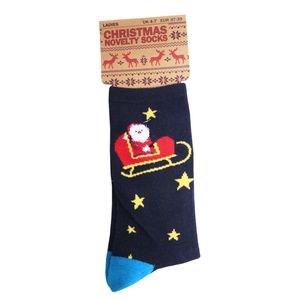 RJM - Ponožky "Novelty" pre ženy, Father Christmas, Christmas 1820 (37 EU - 40,5 EU) (námornícka modrá)