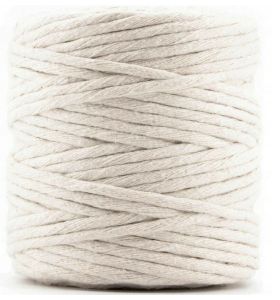 Makramee Garn Natural Weiß 2 mm x 300m aus Baumwolle, Baumwollgarn für DIY Handwerk, Stricken, Traumfänger, Pflanzen Aufhänger, Wanddeko