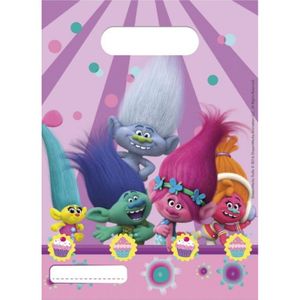 Beutetaschen Trolls lila / pink 23 cm 6 Stück