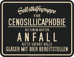 Bier - Selbsthilfegruppe - hochwertig bedrucktes Blechschild - Größe 22x17 cm