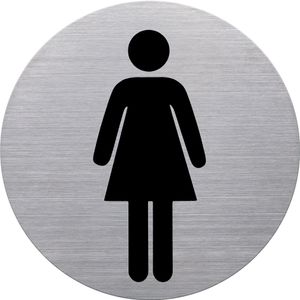 helit piktogram "WC Ladies" priemer: 115 mm strieborná
