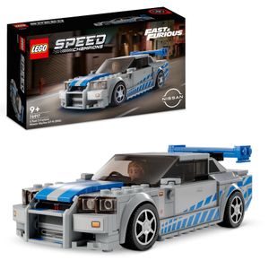 LEGO 76917 Speed Champions Nissan Skyline GT-R (R34) z filmu „Za szybcy, za wściekli”, Zabawka do Budowania Modeli Samochodów Wyścigowych, Zestaw 2023 dla Dzieci