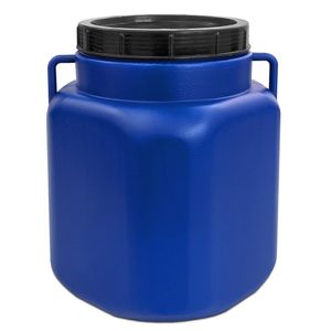 plasteo® 30 Liter Weithalsfass eckig mit Deckel und Griffen, Lebensmittelecht und BPA-Frei Gepäcktonne Sauerkrautfass Futtertonne Universalfass