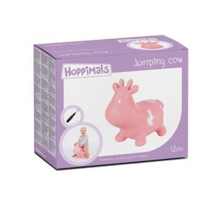 Hoppimals Hüpftier rosa Hüpfkuh mit Pumpe aufblasbares Hüpfspielzeug aus hochwertigem und strapazierfähigem Gummi