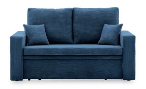 Sofa AIKIDO 150x85 - mit schlaffunktion - Farben zur Auswahl - modernen Sofa - mit Bettkasten - Moderner Cordstoff - Stoff POSO 005 Dunkelblau